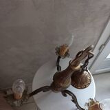Bronze chandelier.