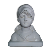 Plaster bust of young peasant girl