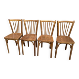 Lot de 4 chaises viennoise bois courbé restaurant paris bistrot baumann 70s