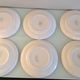 Set of six Moulin des Loups dessert plates, Nappe green model/ 50s-60s