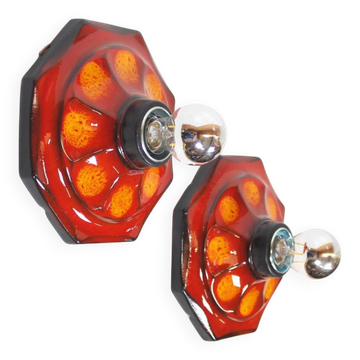 Paire de lampes murales en céramique par Hustadt Leuchten (2 paires disponibles)