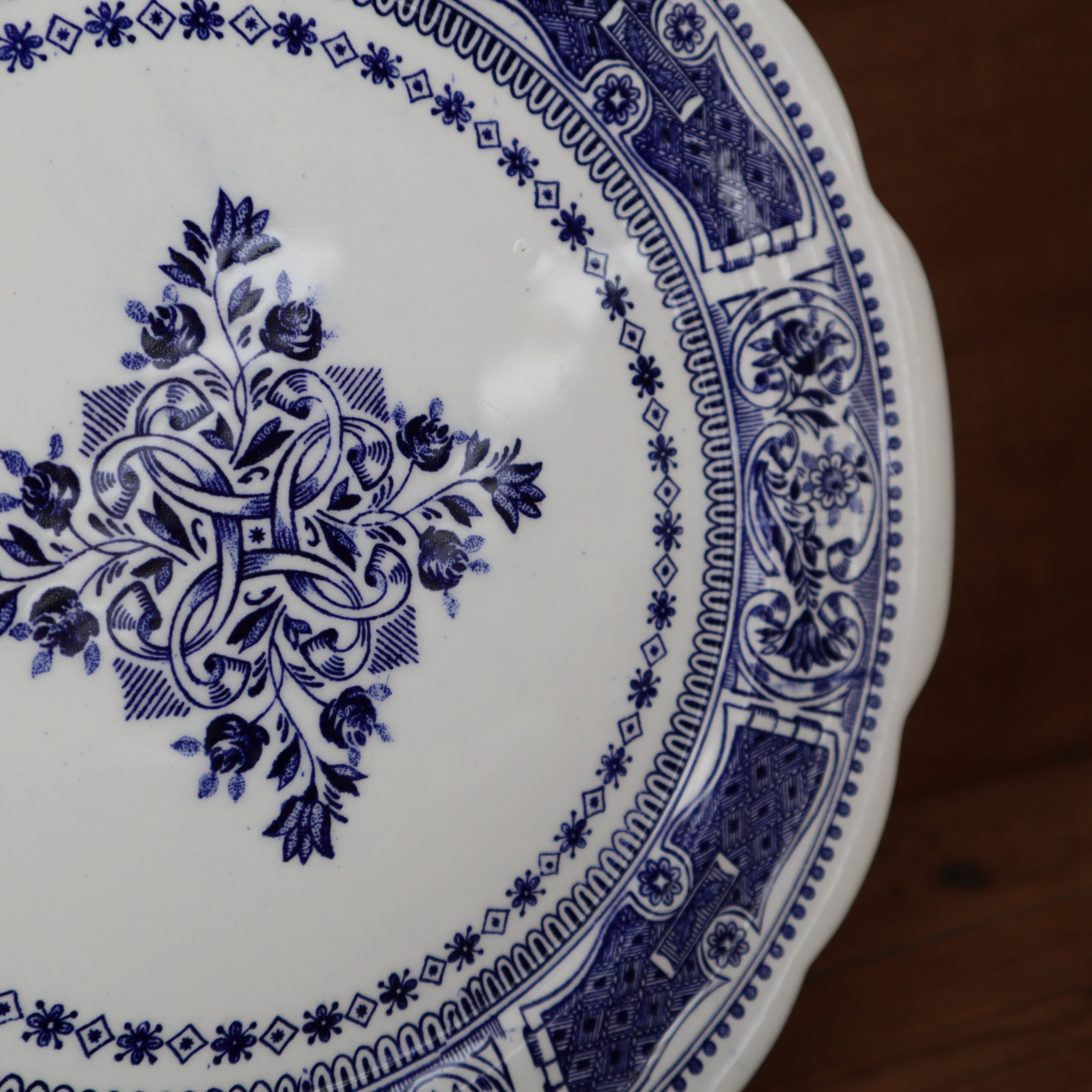 Fine Gien Terre de fer earthenware serving dish/cake dish