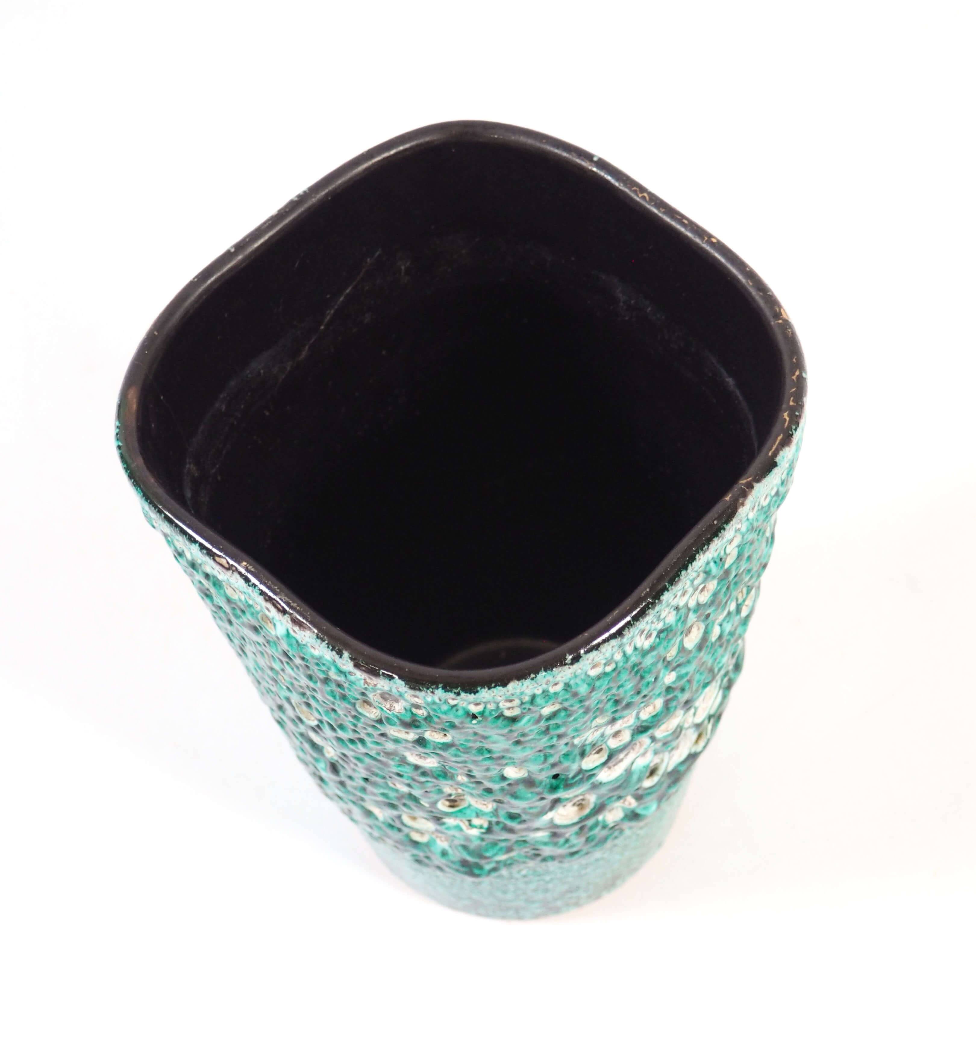 Fat lava turquoise vase