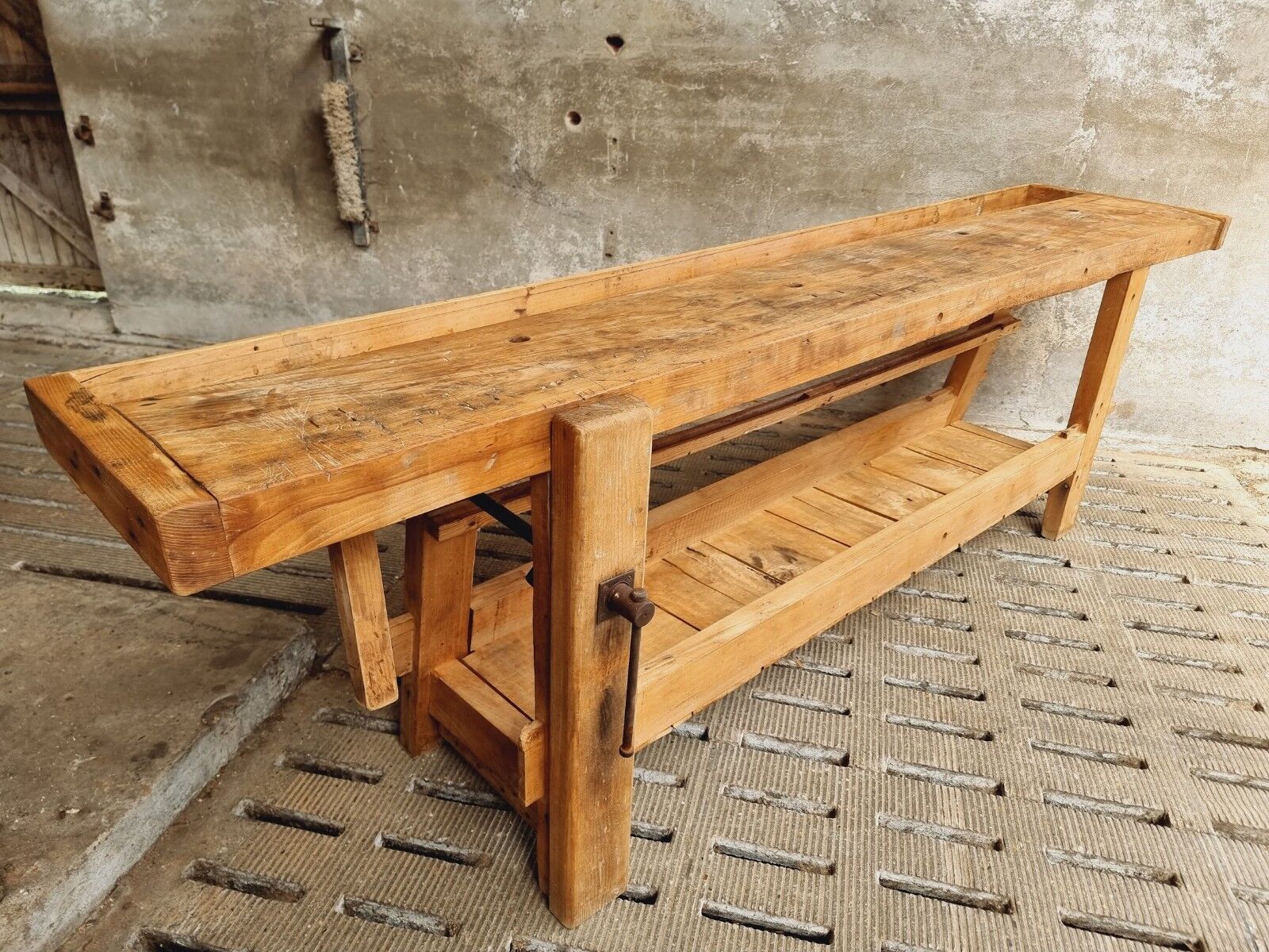 Old workbench XXL side table counter