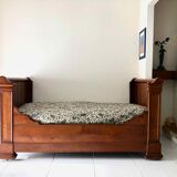Cherry wood boat bed with bedding