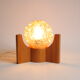 Textured glass ball space age lamp wooden table lamp, 1970s