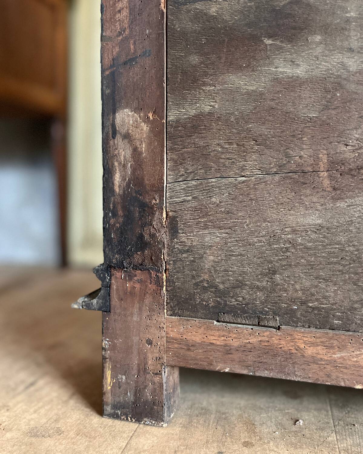Blackened wood sideboard