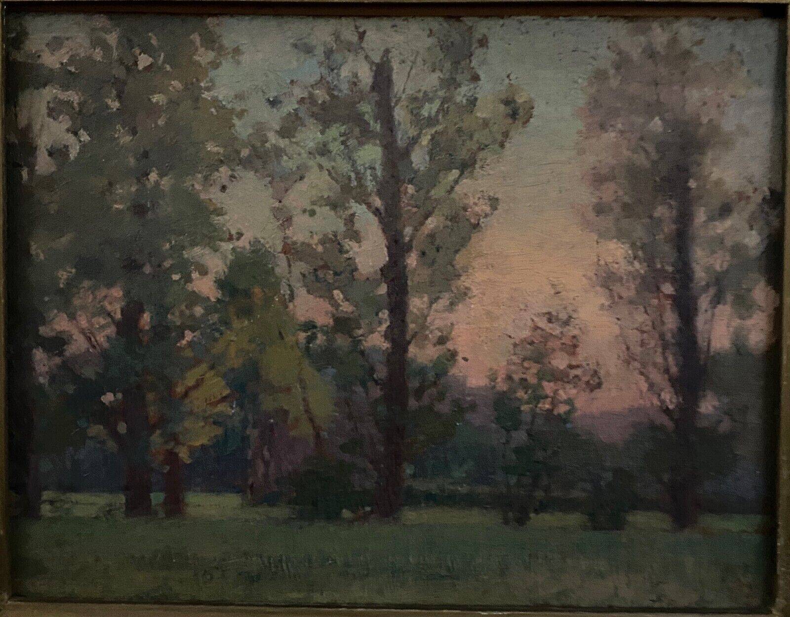 Oil on cardboard by J. Berges undergrowth offered to Guillot de Raffaillac