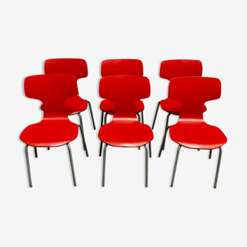 Set of 6 chairs child model Arne Jacobsen