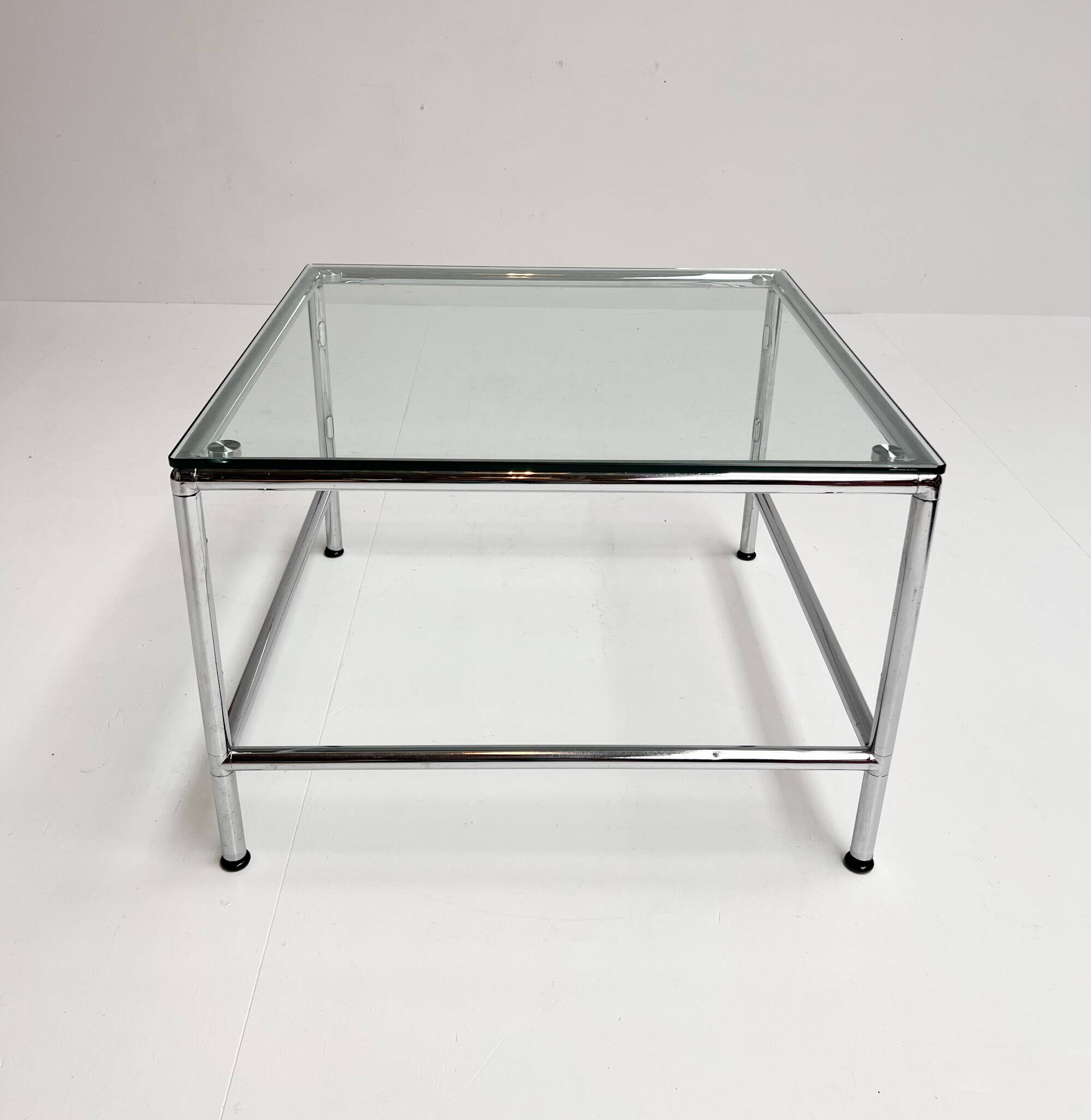 Square glass coffee table 71 x 71 cm, 1990s