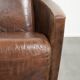 Cow leather armchair in Aviator design with patina and a warm appearance