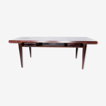 Table basse en teck avec tiroirs, de design danois des années 1960