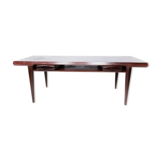 Table basse en teck avec tiroirs, de design danois des années 1960