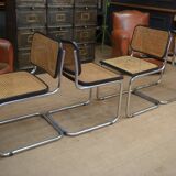 Set of 6 model b32 cesca marcel breuer chairs, italy 1970s
