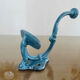 Pair of hooks in blue enamelled cast iron, art deco 30s 40s