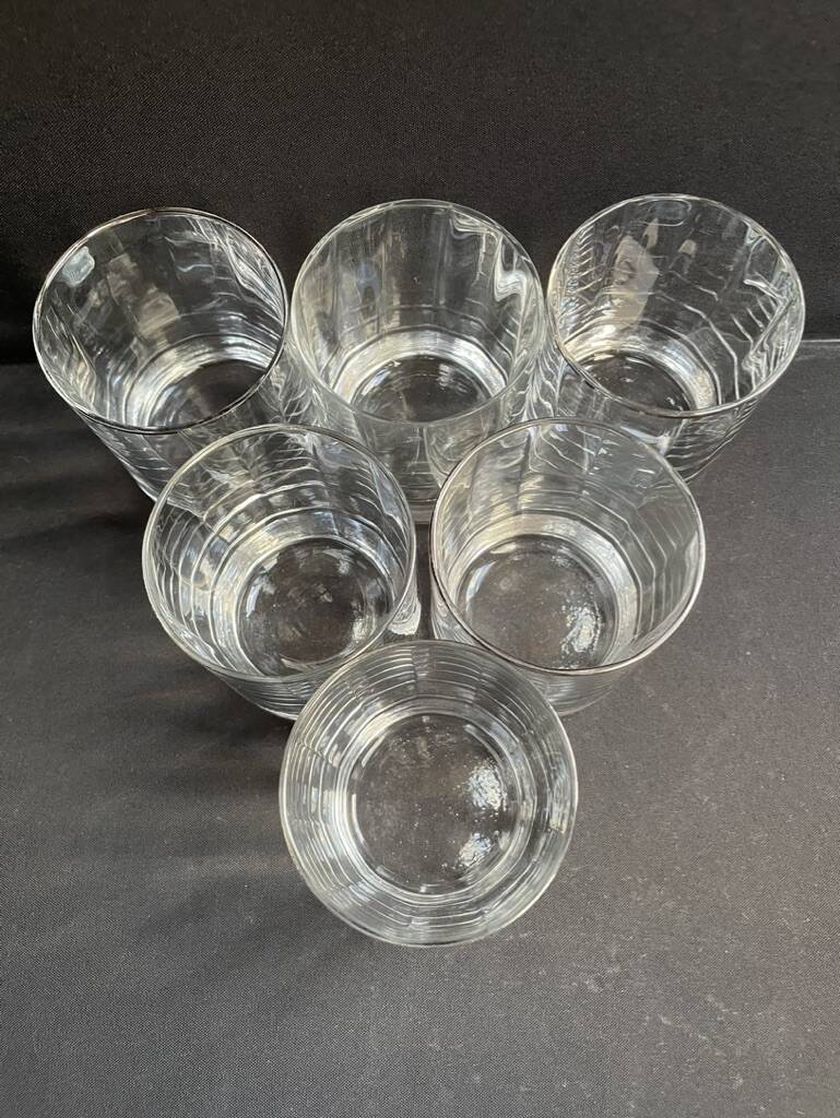 6 whiskey glasses 1970's