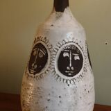 Enamelled ceramic table lamp by Albert Thiry, Vallauris 1960