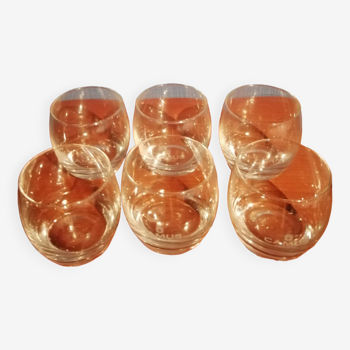 Set of 6 rounded cognac glasses (camus cognac)