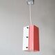 Set of 3 vintage 1950s pink and white plexiglass pendants.