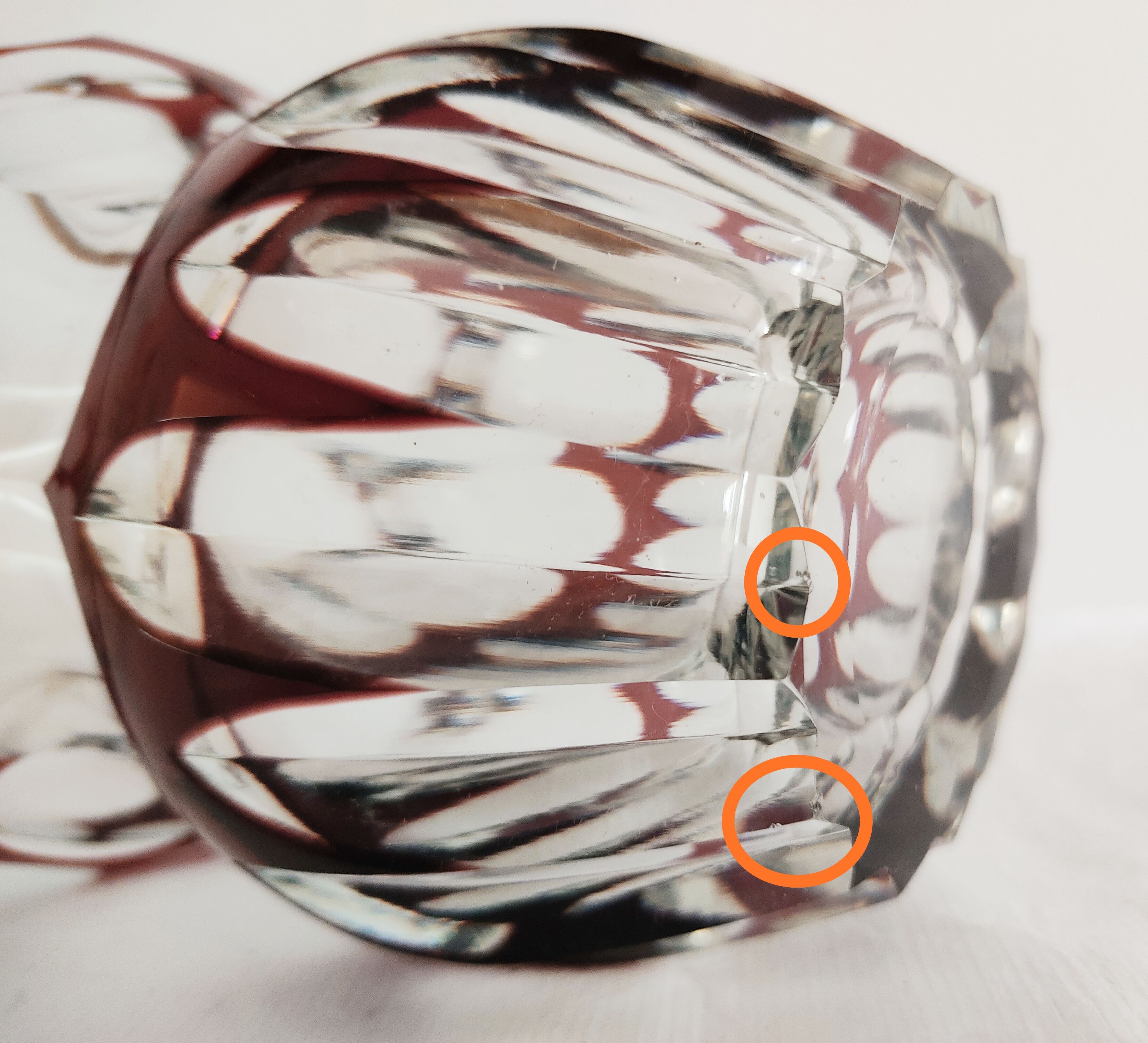 Val Saint Lambert plum crystal vase