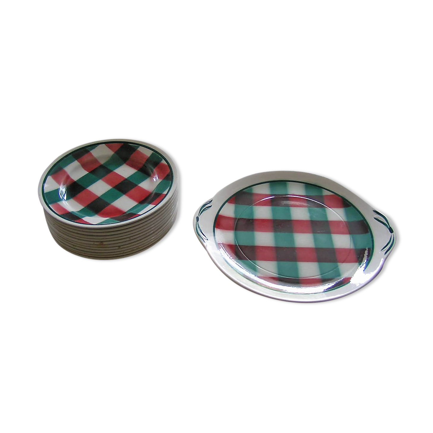 Plates & dessert dish Basque décor