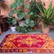 Turkish oushak rug 140x77 cm vintage carpet