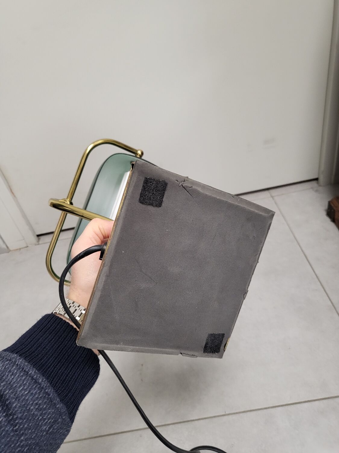 Lampe banquier de bureau marbre vert