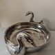 Centrepiece, silver-plated metal swan catchall.
