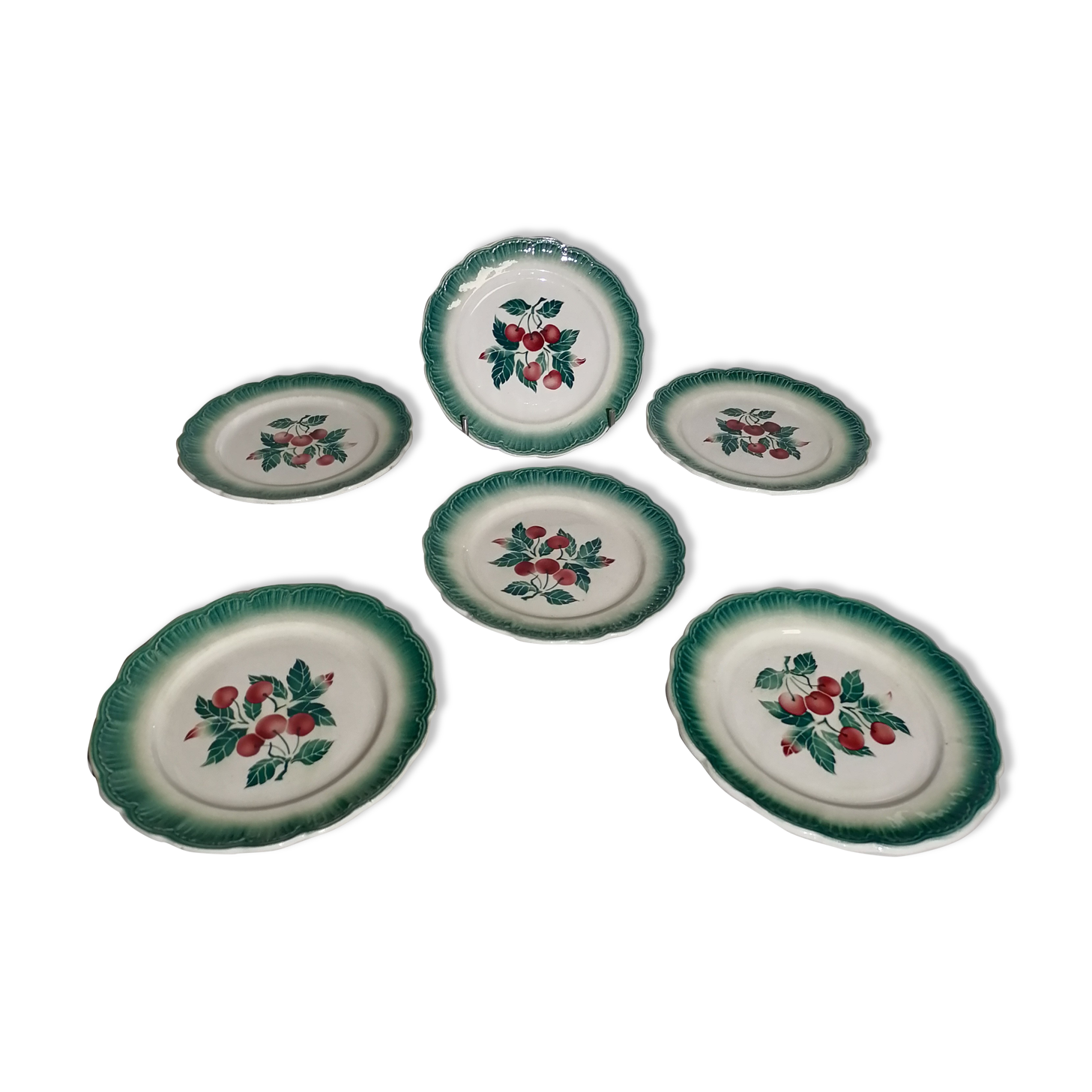 Lot assiettes barbotine
