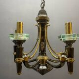 Lustre Lampart en laiton et cristal, années 1970