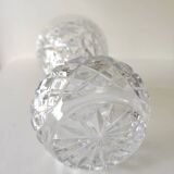Vase à col en cristal moulé années 60