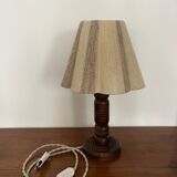 Lampe pied bois tourné style Charles Dudouyt