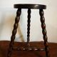 Tripod stool, turned wooden plant holder