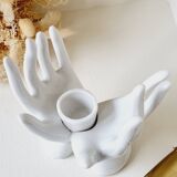 Porcelain handmade candle holder