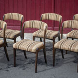 Set of 6 vintage chairs Self n14 solid wood 1960