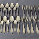 Ménagère métal argenté, 38 pièces Orfèvre Apollo, Art Déco, années 20/30