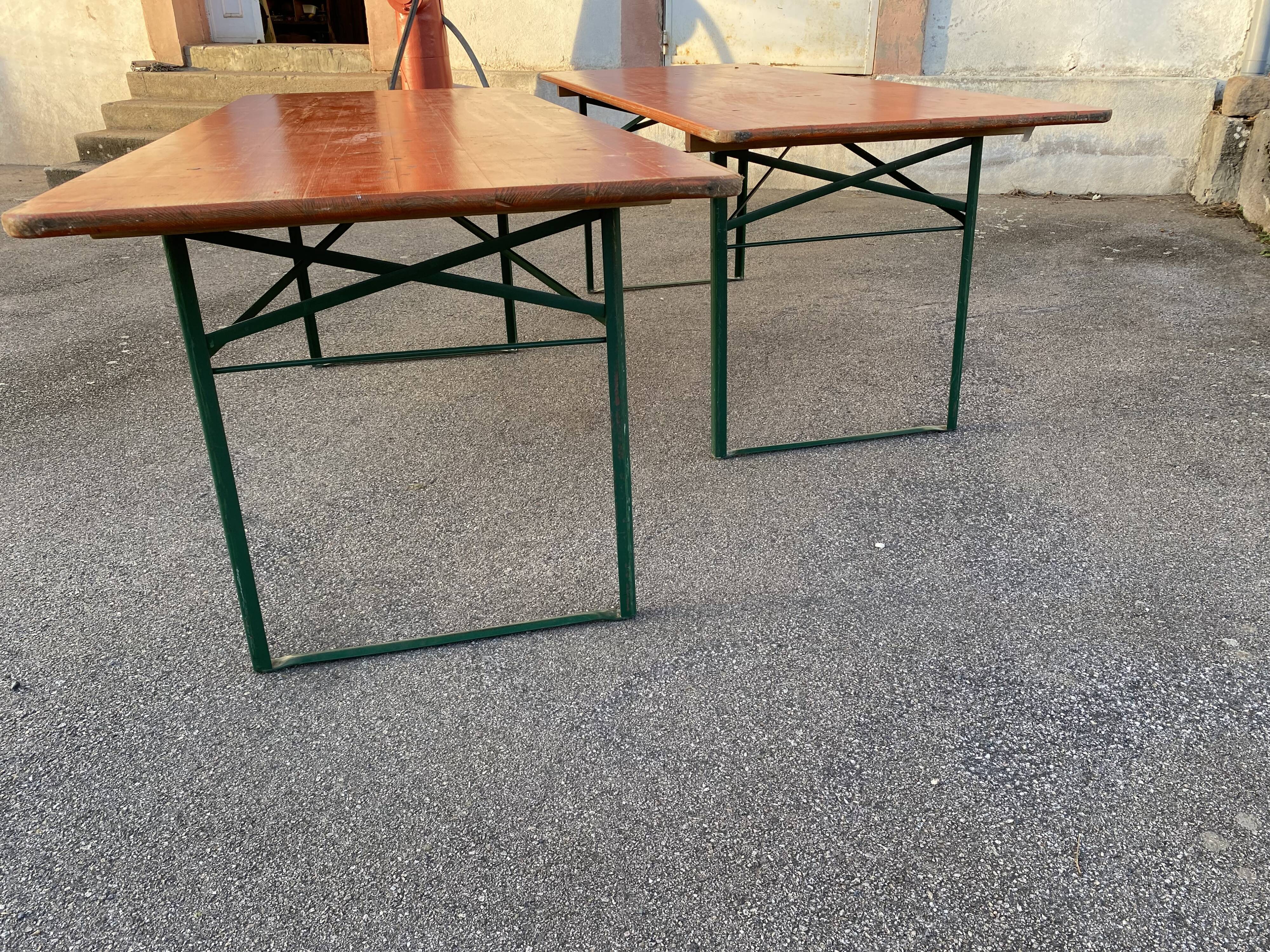Pair of brasserie tables