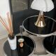 Table basse ronde en verre et chrome vintage