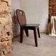 Brutalist retro chair in dark solid teak (several in stock!)