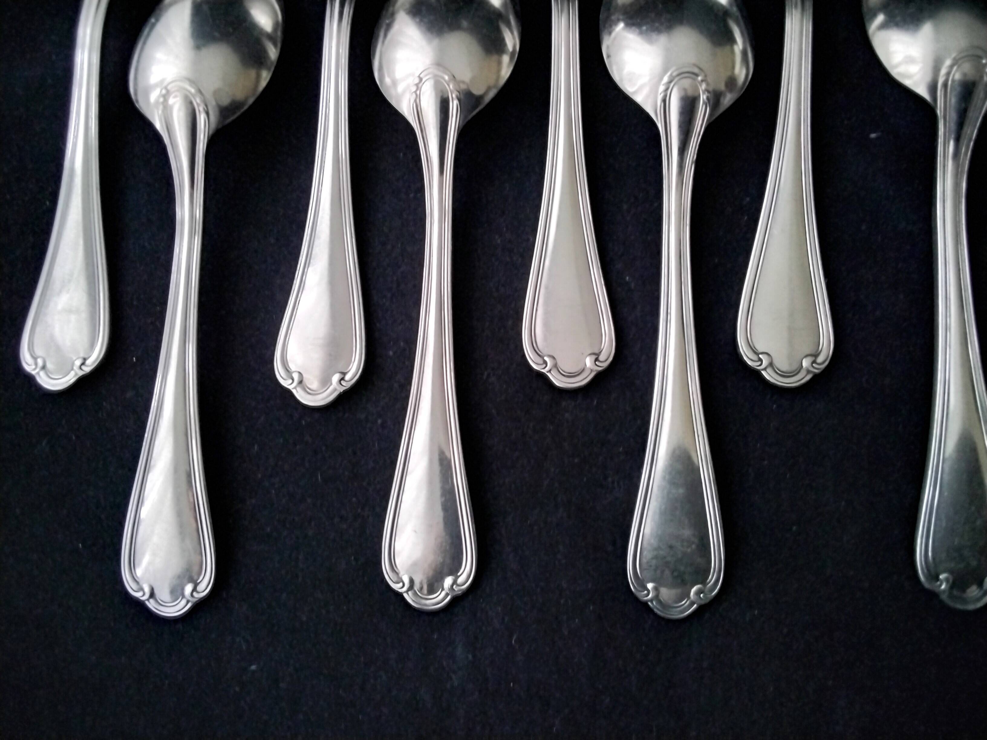 12 silver metal teaspoons Ercuis Sully model