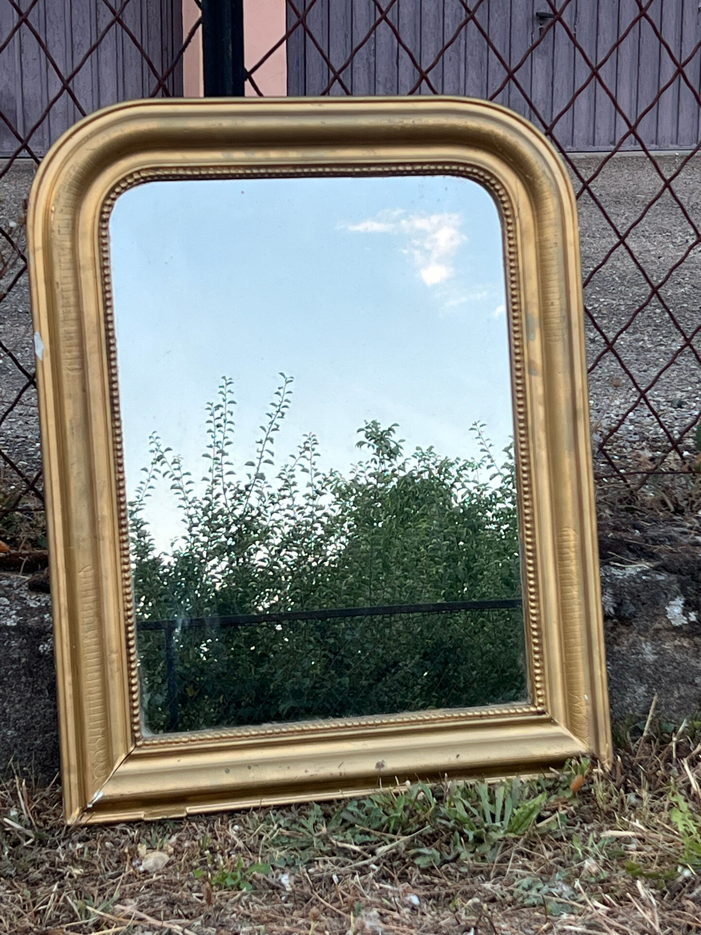 Small Louis-Philippe gilded mirror with mercury glass 48x60cm