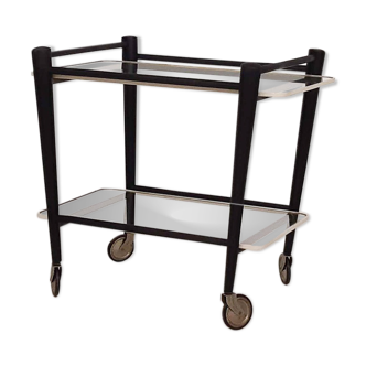 Cees Braakman for Pastoe wood and glass trolley, The Netherlands 1950's