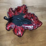 Vallauris red leaf vase