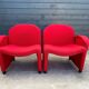 Red foam and fabric armchair banquette by Sitland, 1970.