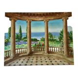 Landscape in gouache framed
