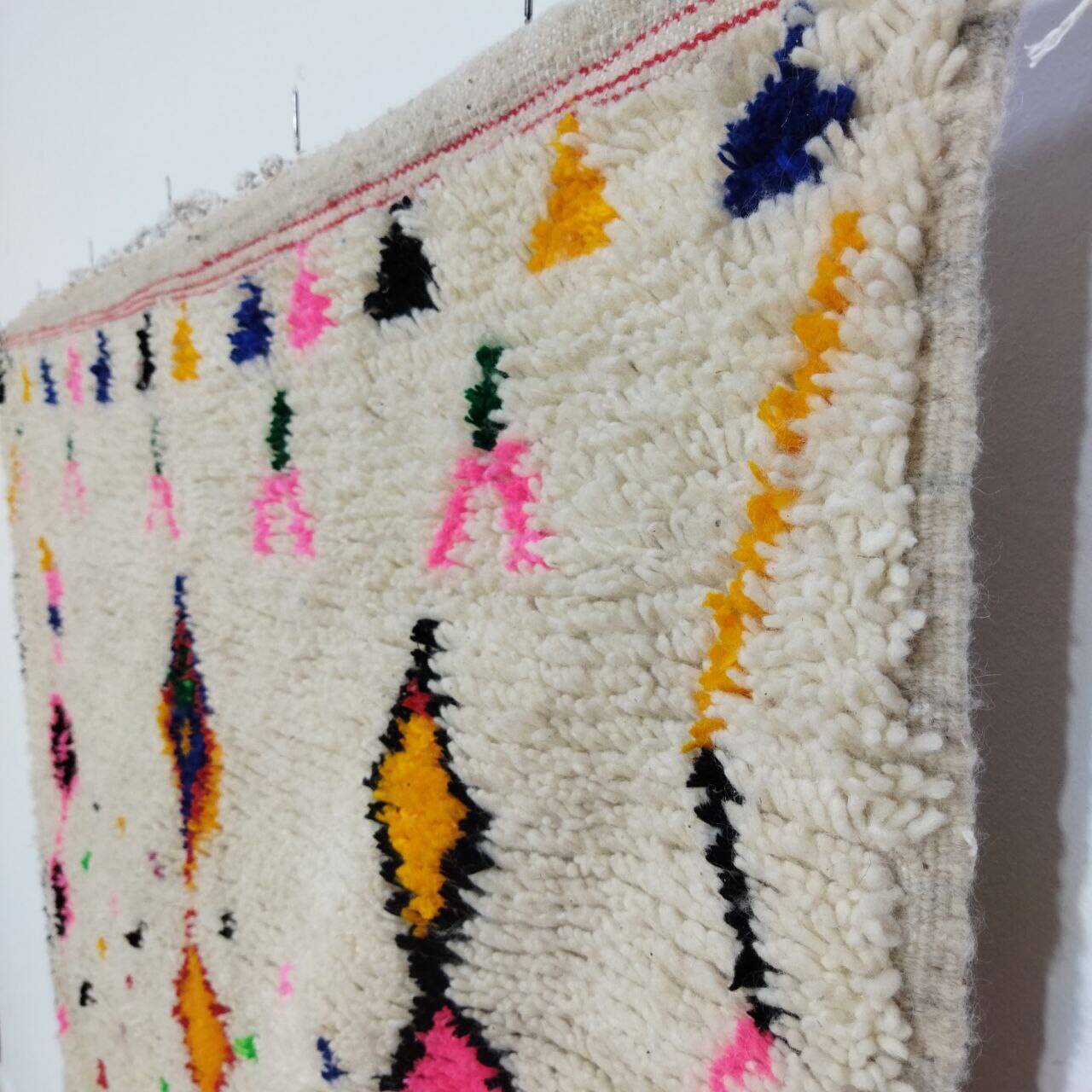 Handmade wool Berber rug 247x140 cm