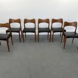 Set of 6 model 71 teak dining chairs by Niels O Møller for JL Møllers 1950s