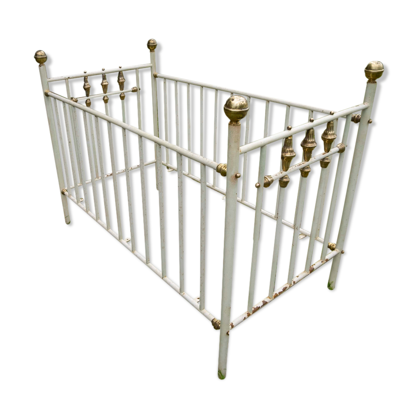 Children's bed made of iron and brass