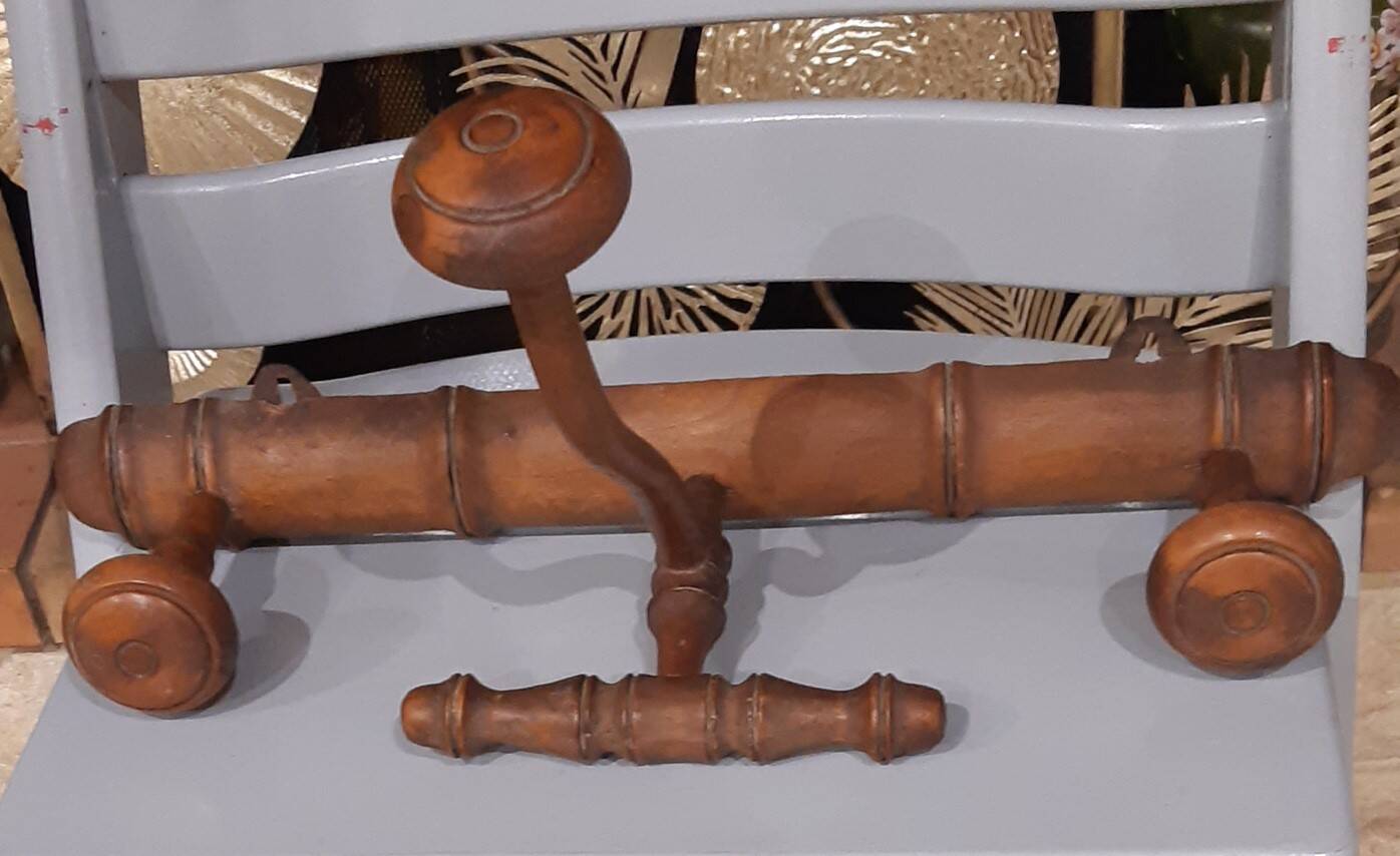 Antique wooden wall coat rack