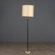 Vintage floor lamp in marble, metal, and fabric, designed in the 1950s-1960s.